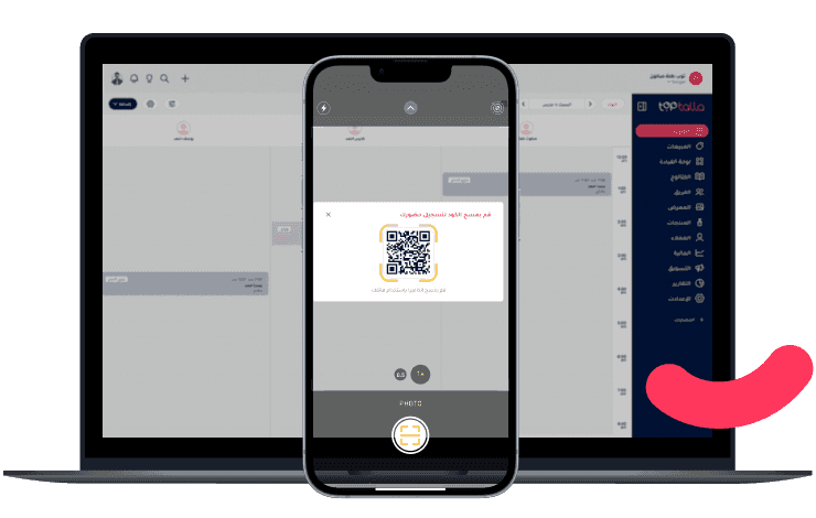 "TopTalla smart attendance system for salons with QR code check-in via mobile, enabling easy staff management without extra devices.