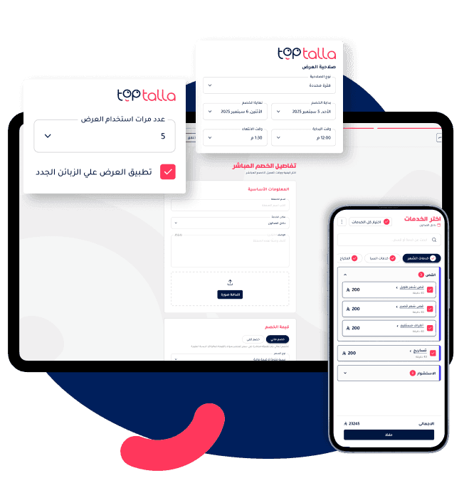 Offer customization dashboard with options for new customers, validity dates, and selected services